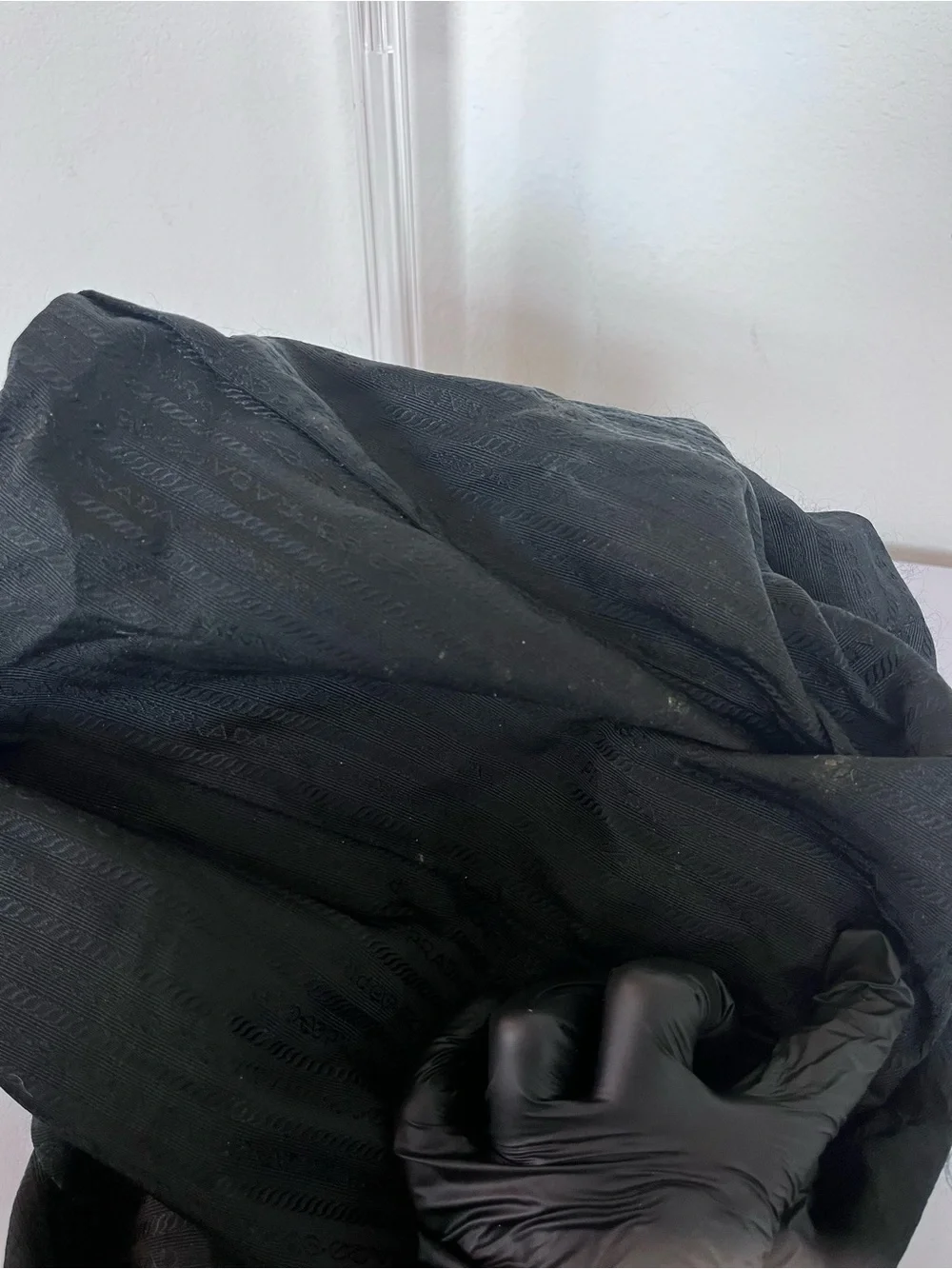 PRADA NYLON AND LEATHER TOTE.